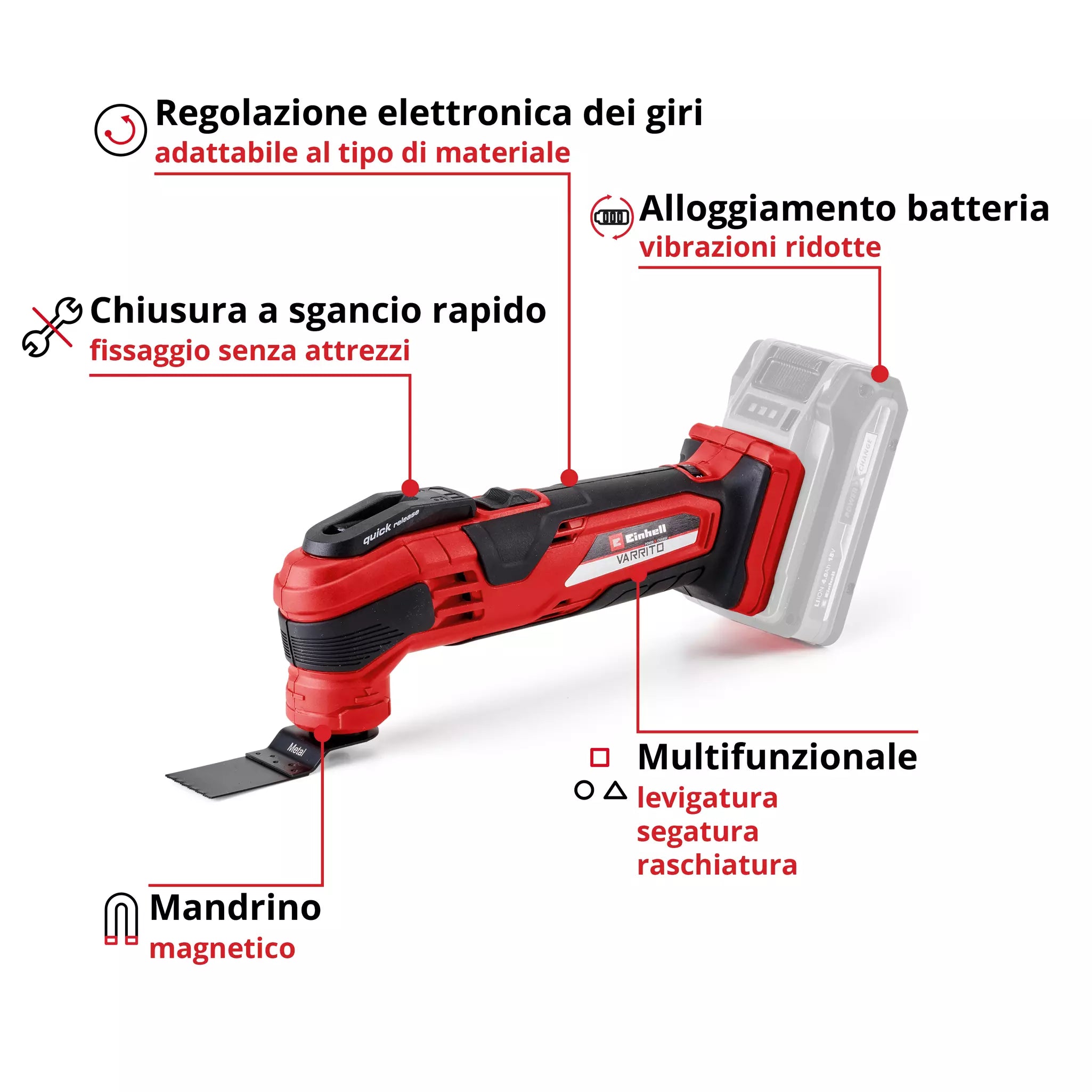 Multifunzione Oscillante 18V Power X-Change EINHELL VARRITO