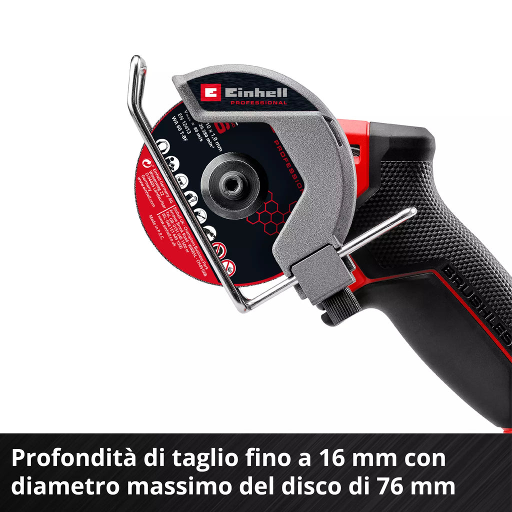 Smerigliatrice a disco Brushless 18V EINHELL PROFESSIONAL TP-CO 18/76-C Li BL-Solo