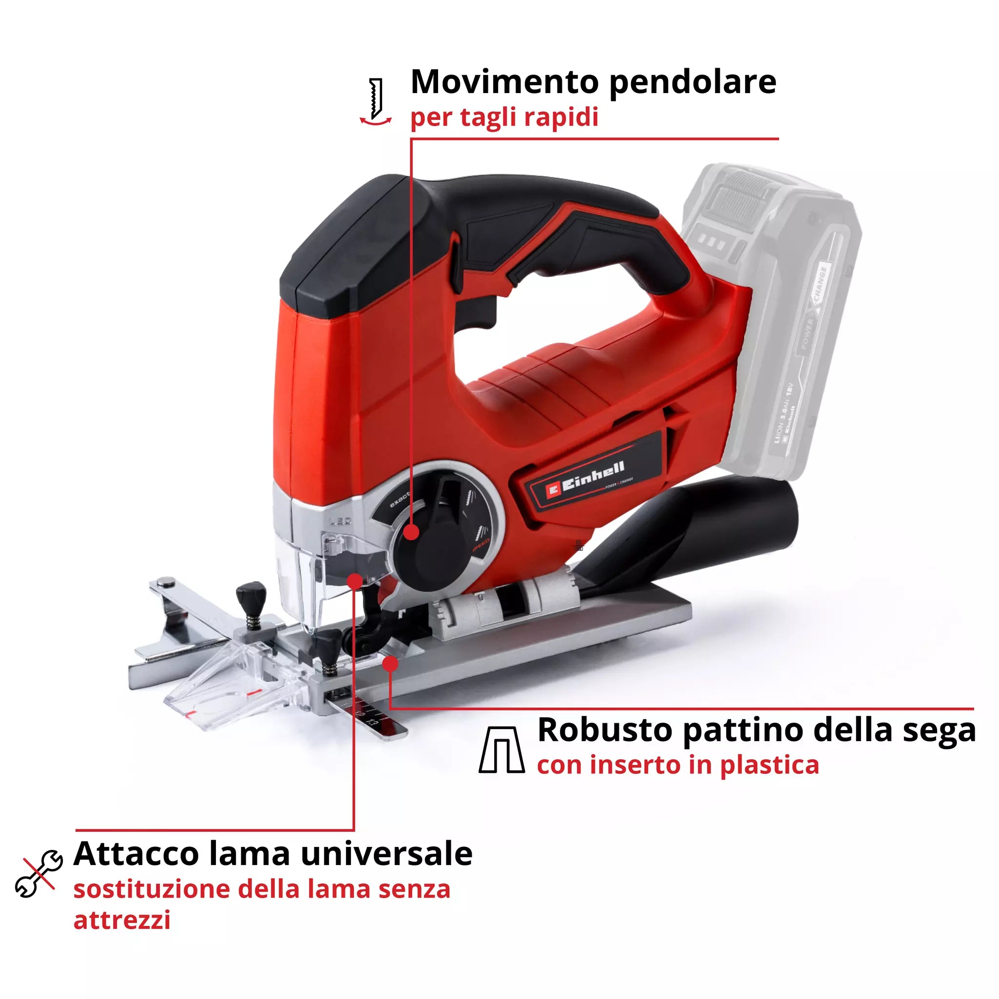 Seghetto Alternativo a Batteria 18V EINHELL TE-JS 18/80 Li-Solo