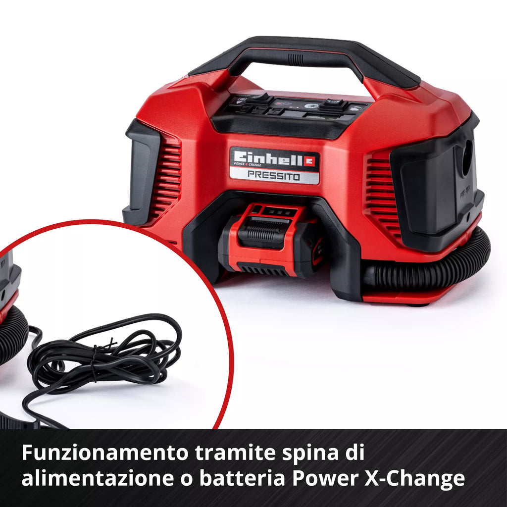 Compressore ibrido Einhell PRESSITO – 18V POWER X-CHANGE / 230V