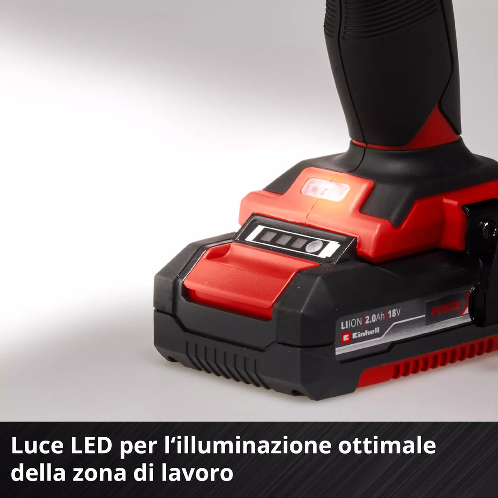 Trapano Avvitatore a Percussione 18V EINHELL TE-CD 18/48 Li-i (2x2,0 Ah)