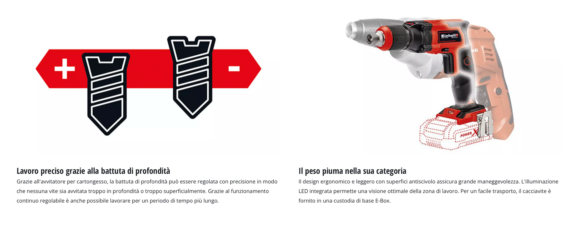 Avvitatore per cartongesso a batteria Einhell TE-DY 18 LI-SOLO – 18V POWER X-CHANGE