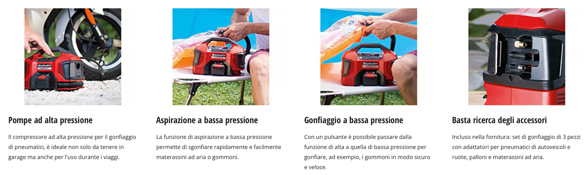 Compressore ibrido Einhell PRESSITO – 18V POWER X-CHANGE / 230V
