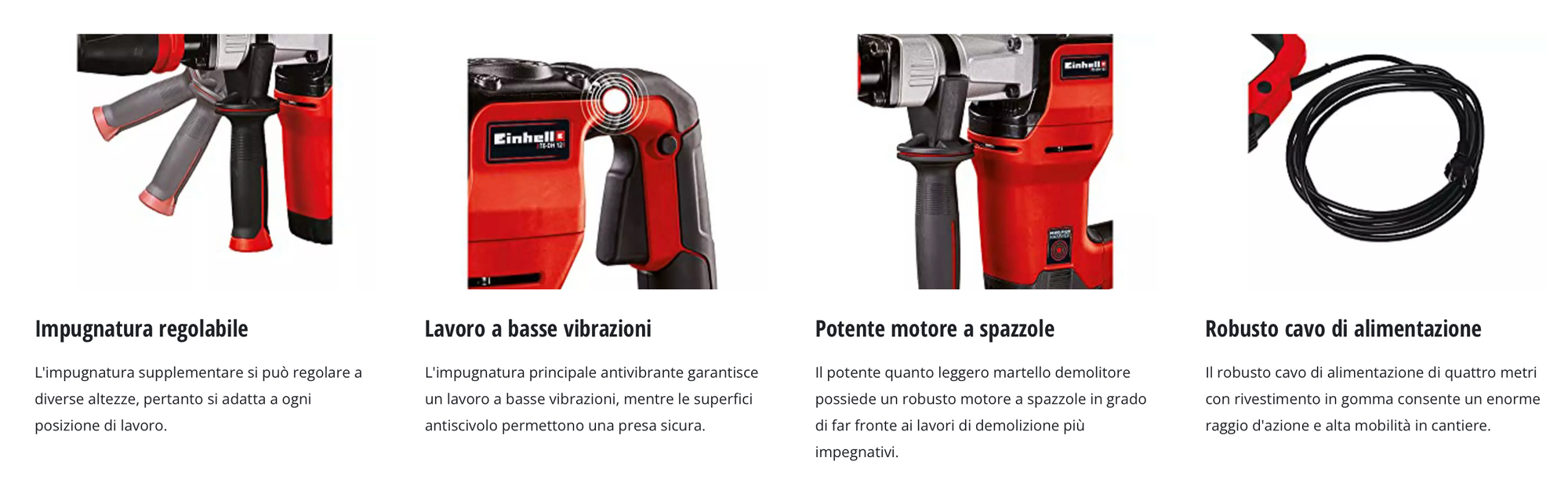 Martello demolitore Einhell TE-DH 12 – 1050 W – 12 J – ATTACCO SDS-MAX