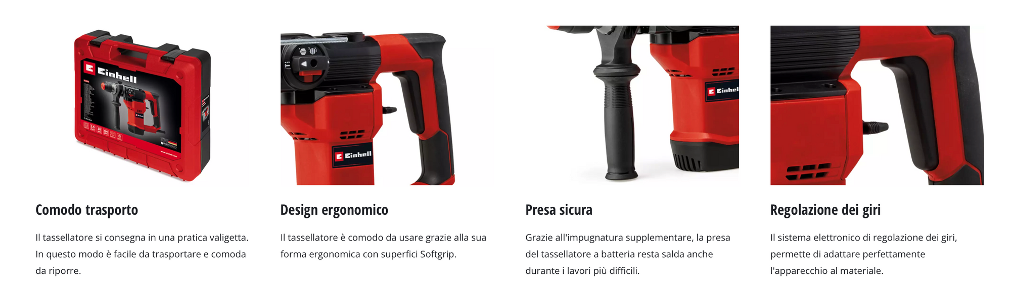 Martello perforatore Einhell TC-RH 28 3F – 950 W – SDS-PLUS – 3,5 J