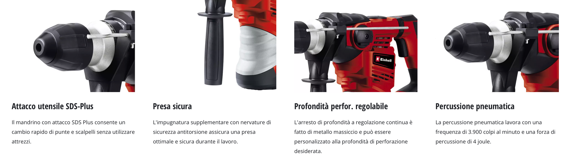 Martello perforatore Einhell TC-RH 1600 – 1600 W – SDS-PLUS – 4 J
