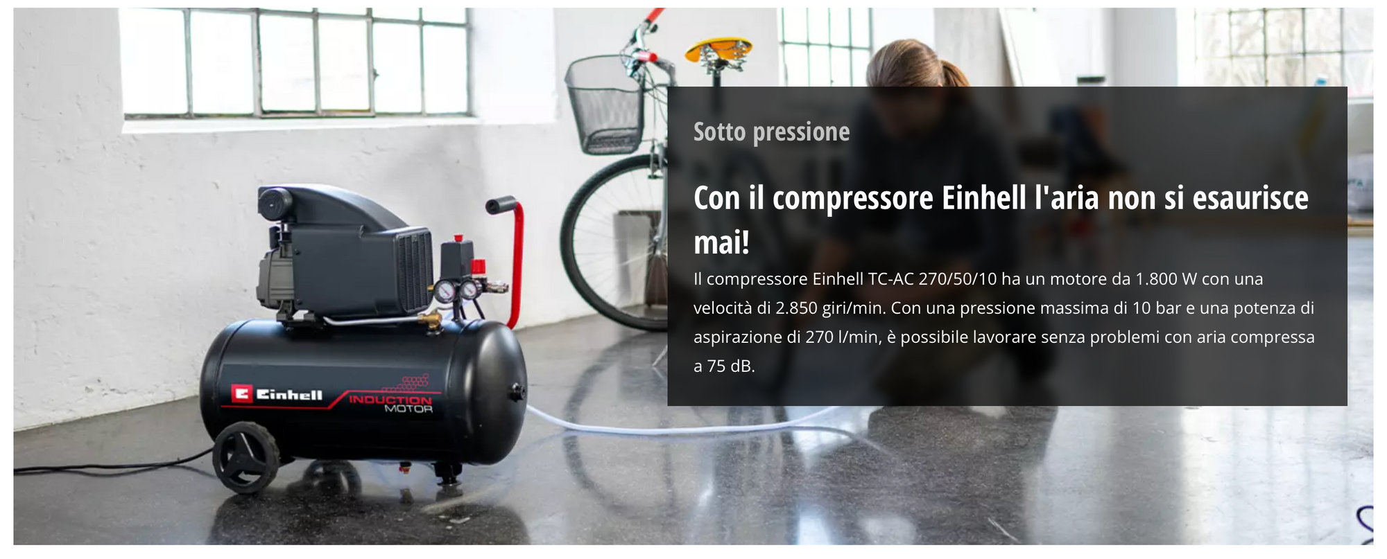 Compressore Lubrificato a Olio 50 L EINHELL TC-AC 270/50/10
