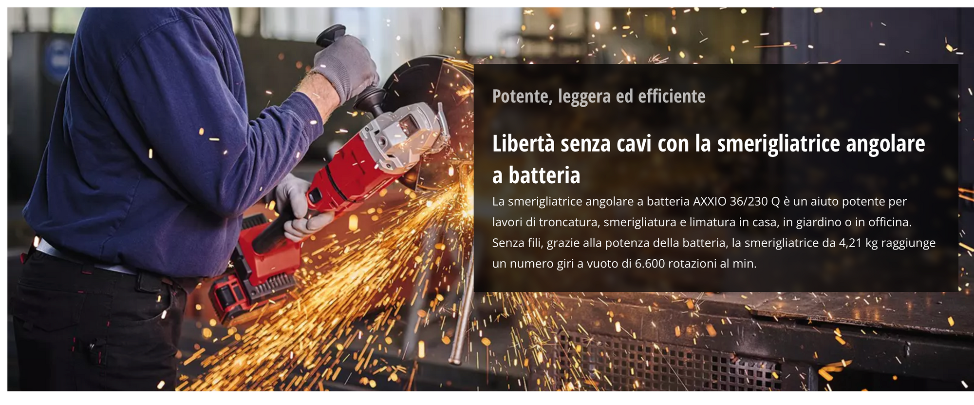 Smerigliatrice Angolare a Batteria 230 mm Einhell PROFESSIONAL AXXIO 36/230 Q
