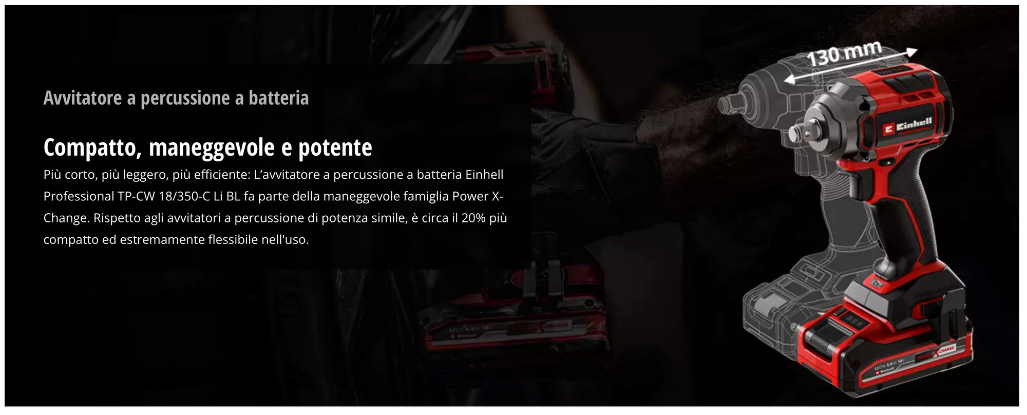 Avvitatore a Impulsi Brushless 18V EINHELL PROFESSIONAL TP-CW 18/350-C Li BL-Solo
