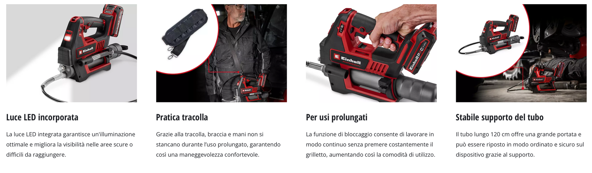 Ingrassatore Professionale a Batteria 18V EINHELL PROFESSIONAL TP-GR 18/690 Li-Solo