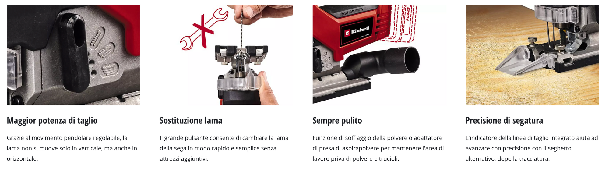 Seghetto Alternativo Brushless 18V EINHELL PROFESSIONAL TP-JS 18/135 Li BL-Solo