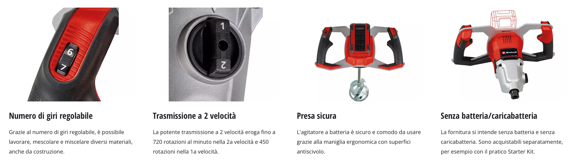 Miscelatore Professionale a Batteria 18V EINHELL PROFESSIONAL TP-MX 18-2 Li BL-Solo