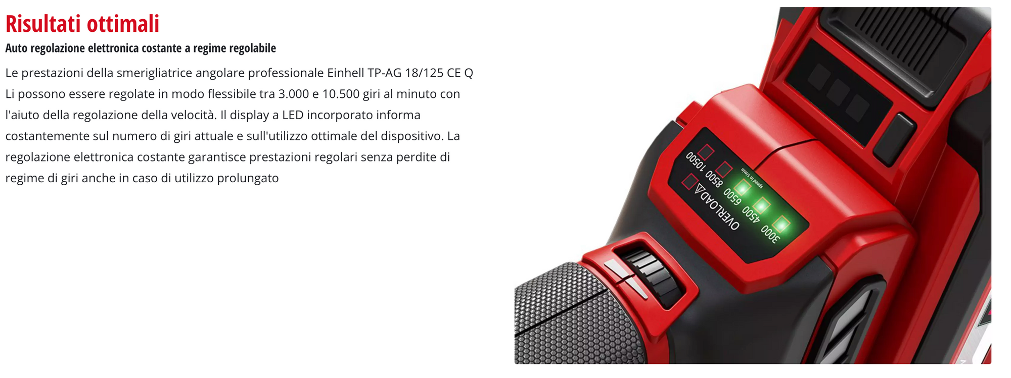 Smerigliatrice Angolare Brushless 18V EINHELL PROFESSIONAL TP-AG 18/125 CE Q Li-Solo