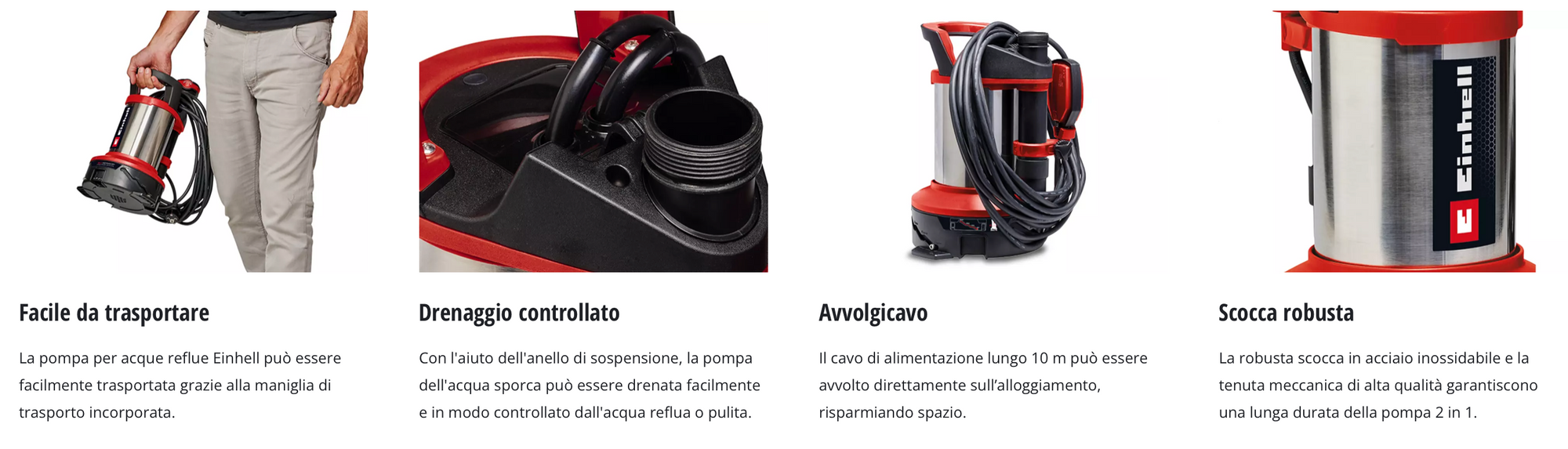 Pompa Sommersa Professionale per Acque Sporche EINHELL GC-DP 1340 G