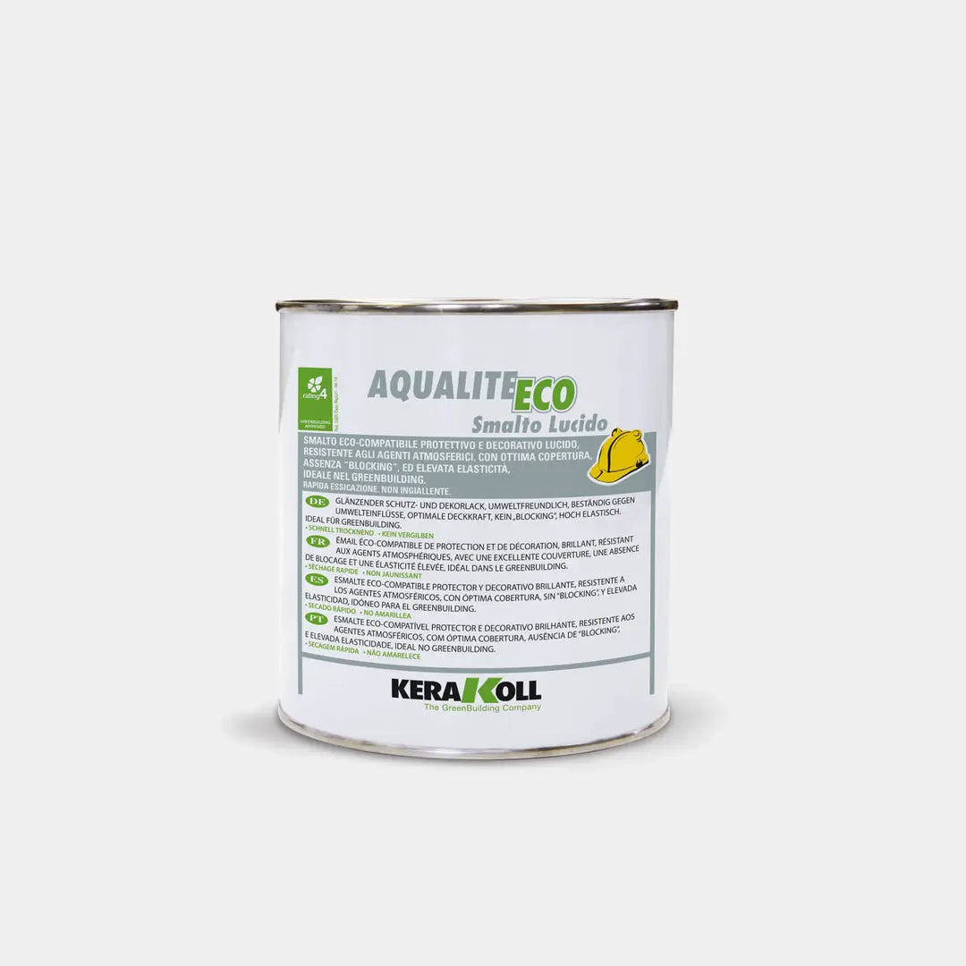 Smalto Protettivo e Decorativo all’Acqua Kerakoll Aqualite Eco Smalto Lucido 0,75Litri bianco