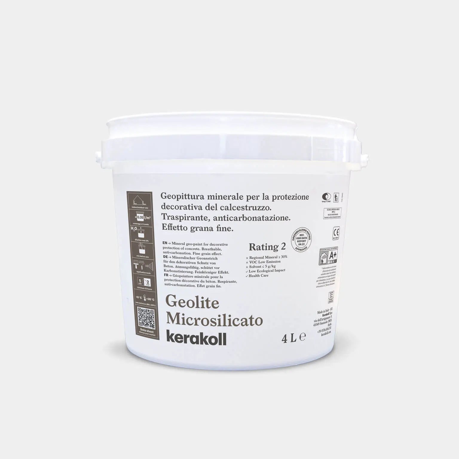 Geopittura minerale protettiva per calcestruzzo Geolite Microsilicato 4Litri