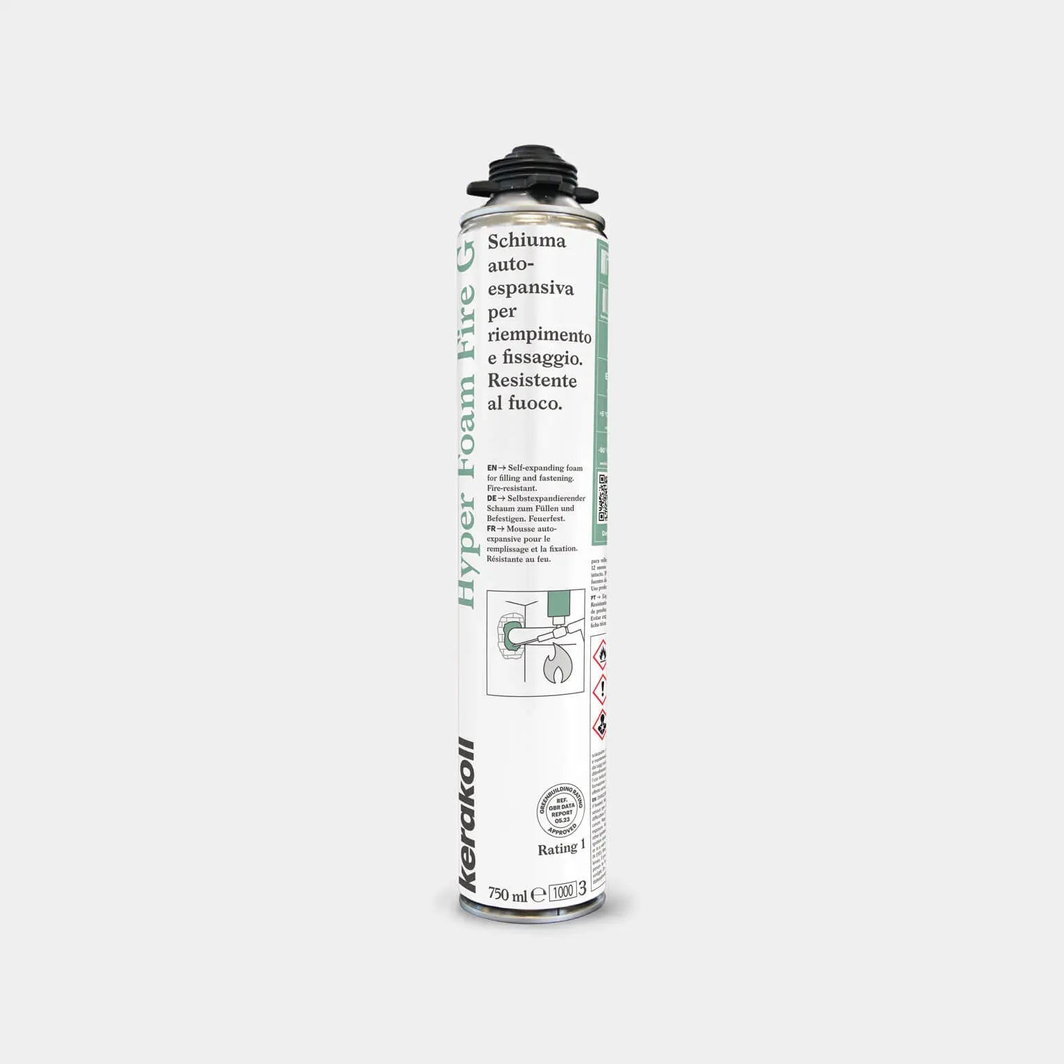 Schiuma autoespansiva resistente al fuoco per sigillatura e fissaggio Hyper Foam Fire G