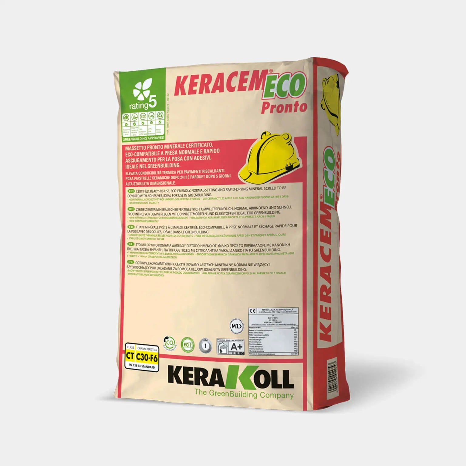 Massetto premiscelato pronto all’uso a rapida asciugatura Keracem Eco Pronto 25Kg
