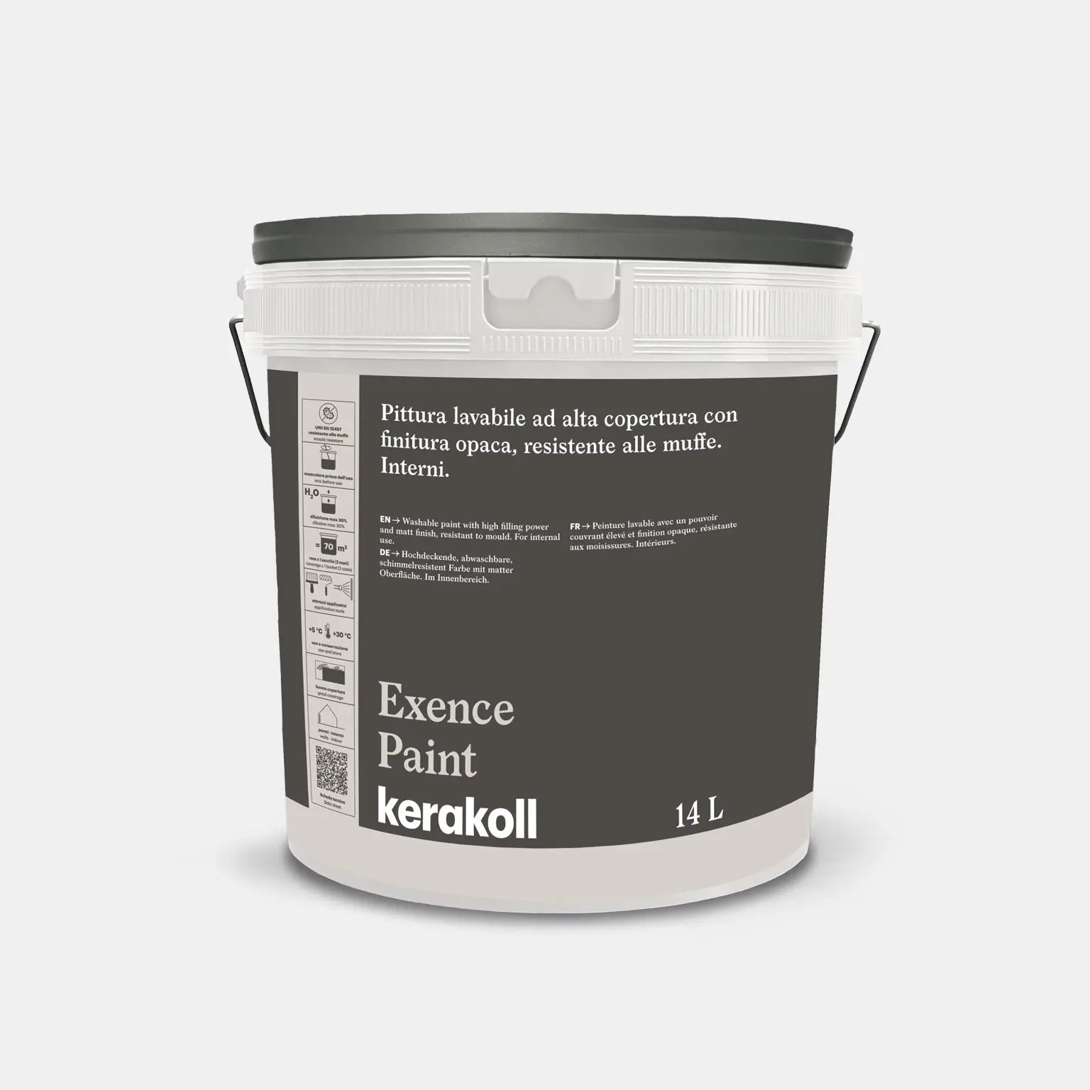 Pittura lavabile supercoprente resistente alle muffe Exence Paint 14Litri
