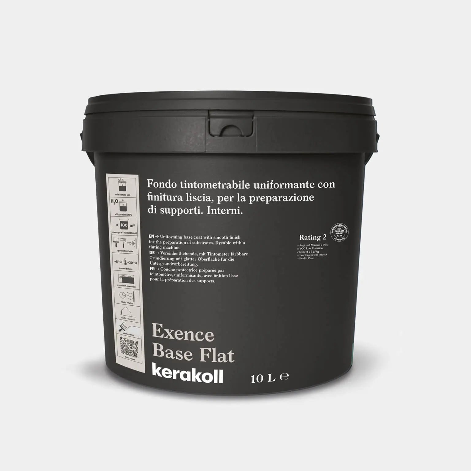 Fondo Uniformante con Finitura Liscia per Interni Kerakoll Exence Base Flat 10Litri