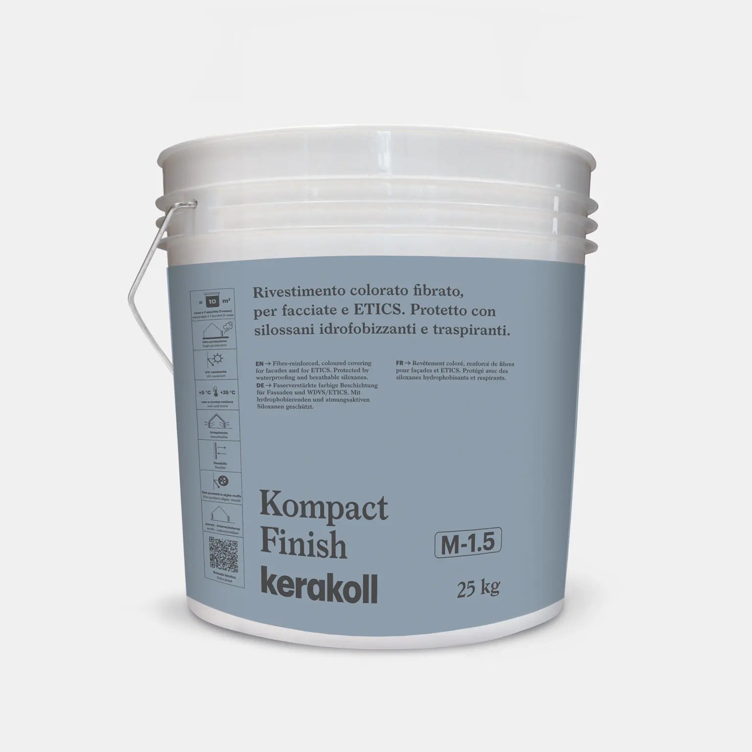 Rivestimento fibrato acril-silossanico per facciate ed ETICS Kompact Finish 1.5 25Kg