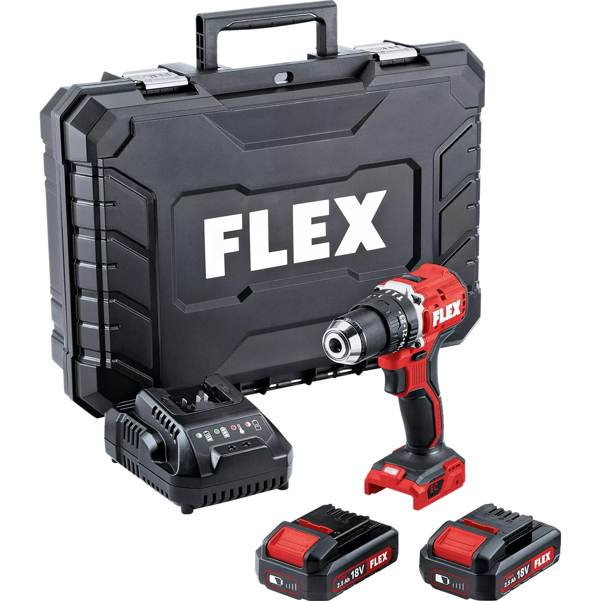 Trapano Avvitatore a Percussione FLEX PD 2G 18.0-EC LD/2.5 Set 18V Brushless – 2 Batterie 2,5 Ah