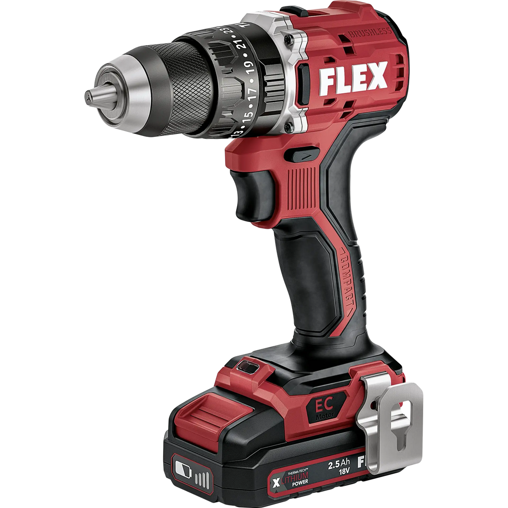 Trapano Avvitatore a Percussione FLEX PD 2G 18.0-EC LD/2.5 Set 18V Brushless – 2 Batterie 2,5 Ah