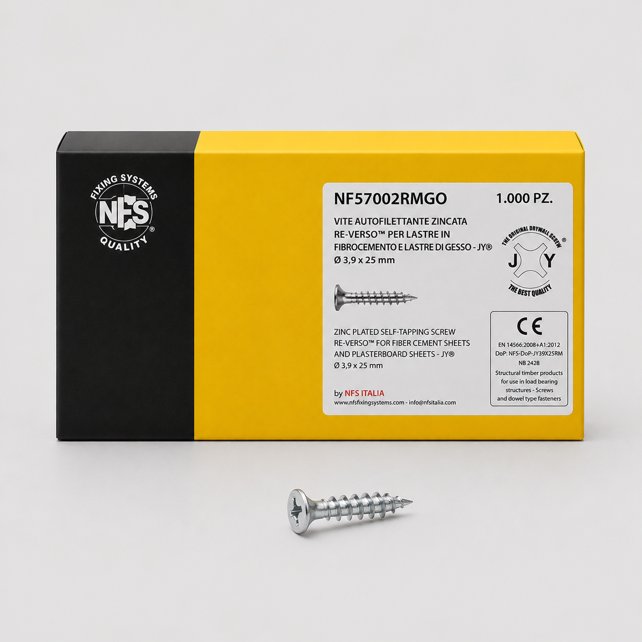 Vite autofilettante zincata RE-VERSO™ JY® per lastre fibrocemento e gesso  3,9 x 25 mm