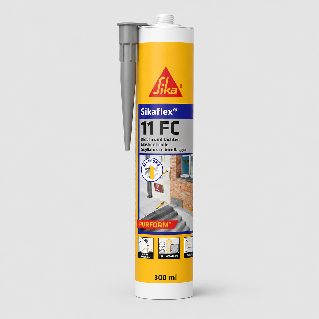 Adesivo Elastico Multiuso e Sigillante Professionale Sikaflex®-11 FC Purform® grigio