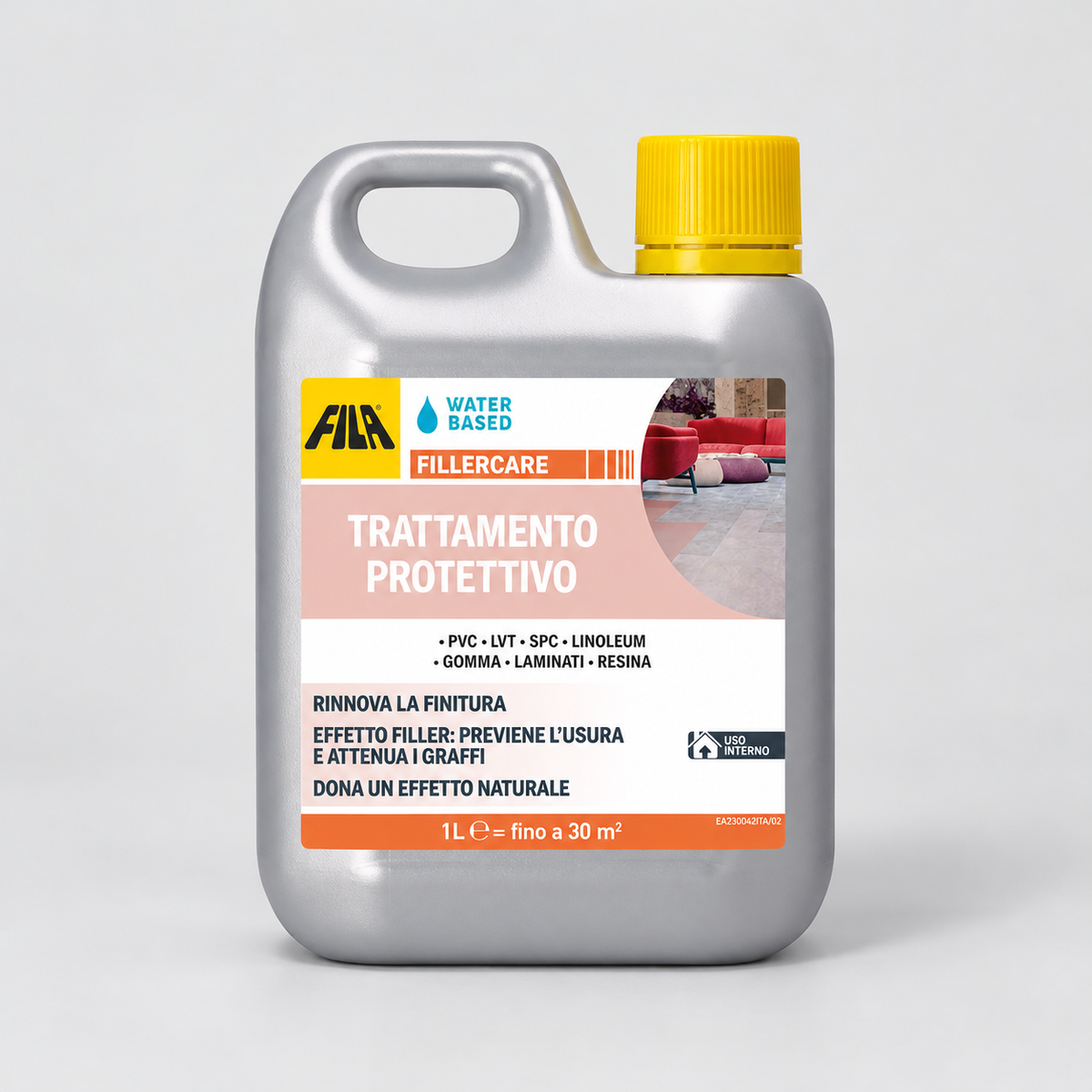 Trattamento Protettivo Fila FILLERCARE per Pavimenti PVC, LVT, SPC, Laminati e Resina 1 Litro