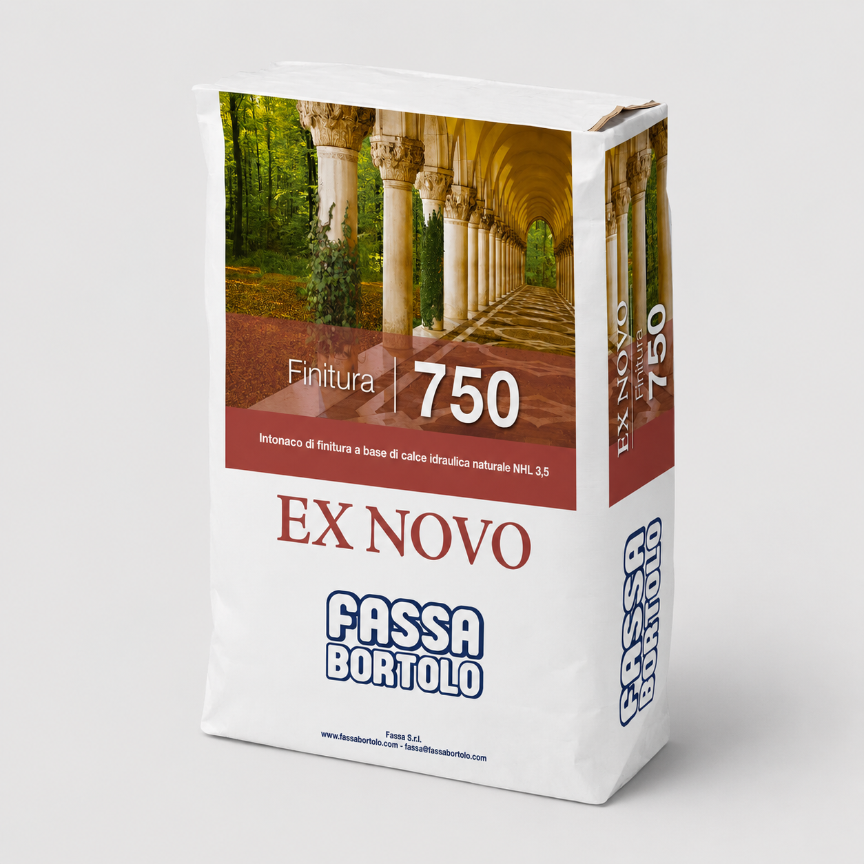 Bio-Intonaco di finitura Fassa 750 Ex Novo a base di calce idraulica 25Kg