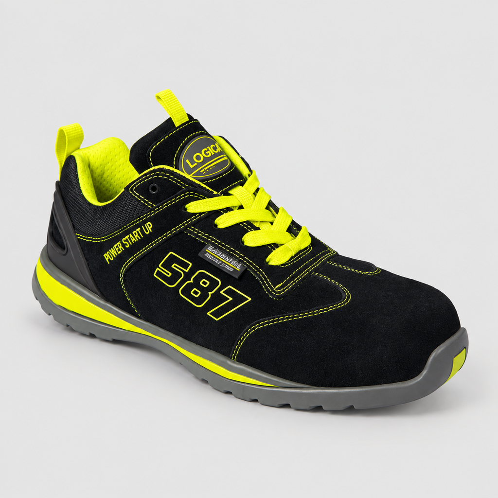 Scarpe Antinfortunistiche FORUM S1P SRA Metal Free – Pelle Scamosciata Nero/Giallo