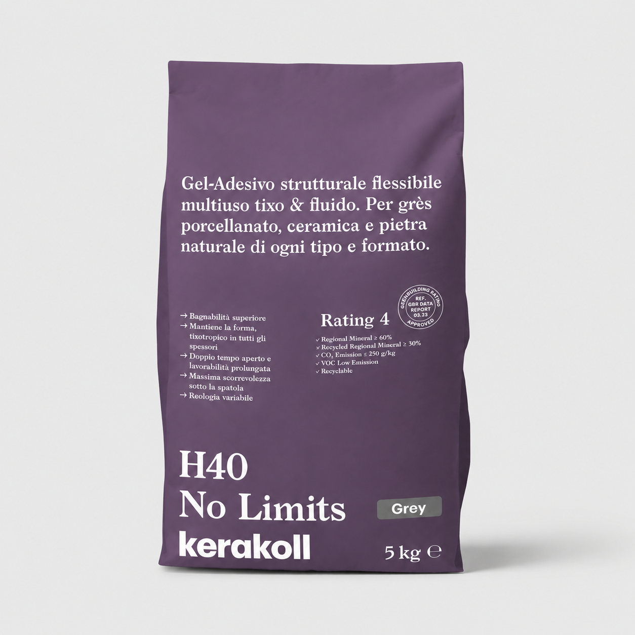 Adesivo Kerakoll No Limits 5Kg grigio