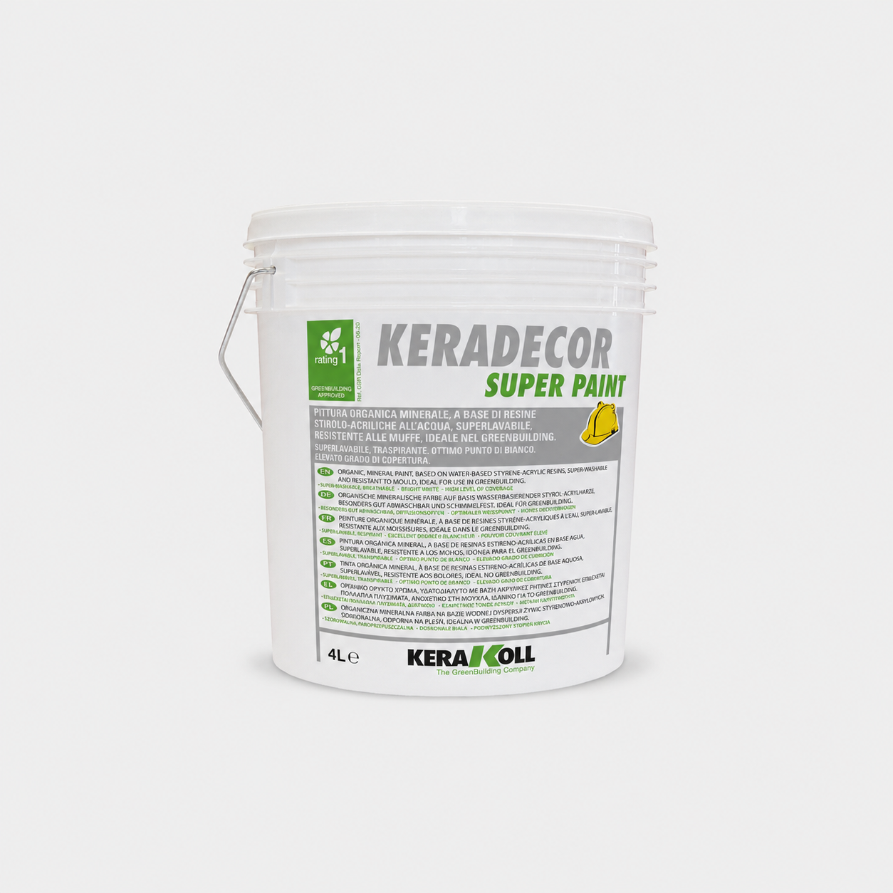 Idropittura superlavabile traspirante per interni Keradecor Super Paint 4Litri
