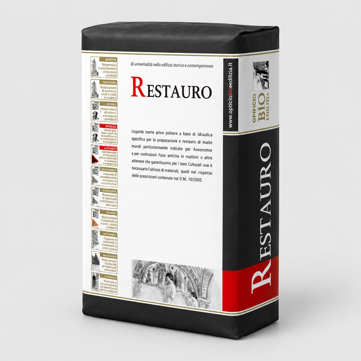 Cocciopesto Rosso 0,0–0,6 mm Opificio Bio Aedilitia – Sacco 16 kg
