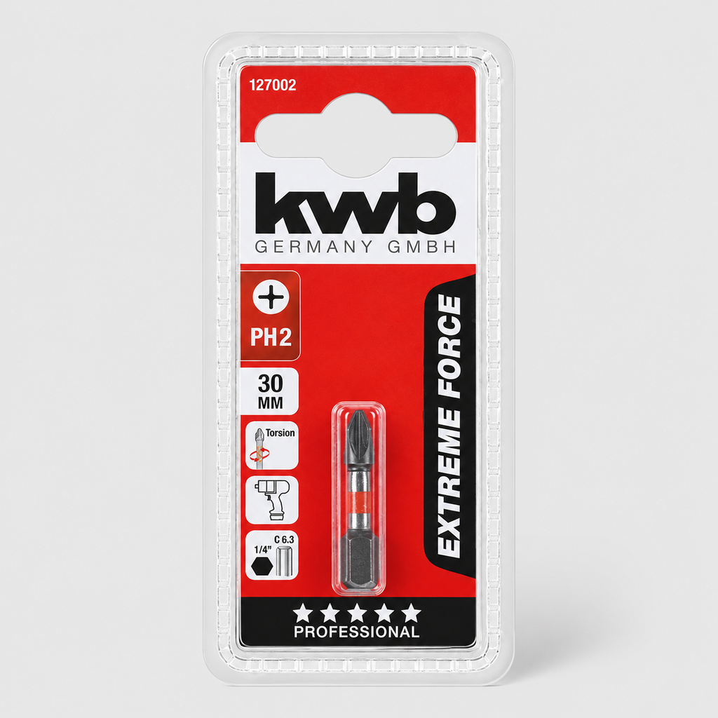 Inserto Impact Professionale 30 mm KWB EXTREME FORCE TQ60 STEEL PH2