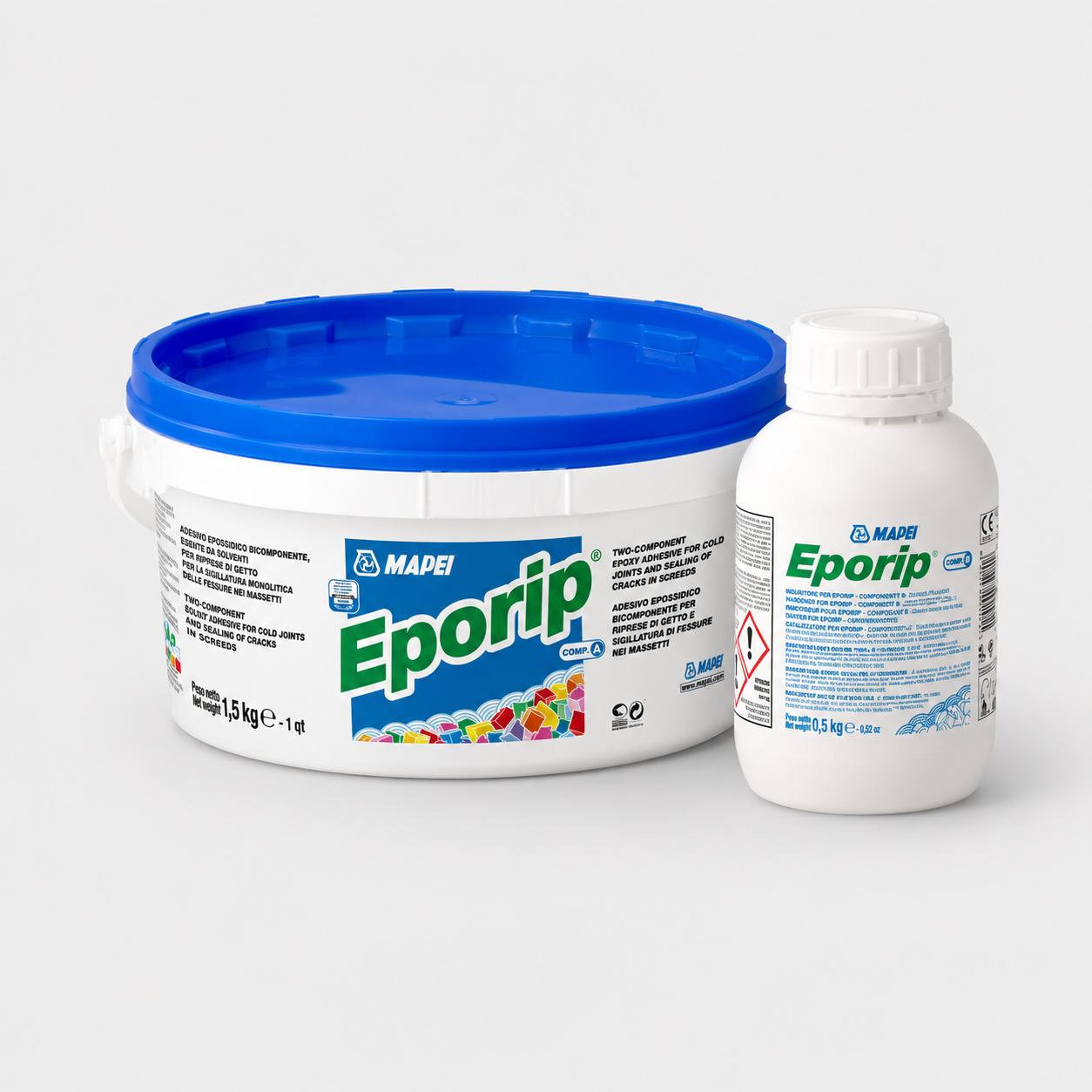 Adesivo Epossidico Bicomponente per Riprese di Getto e Sigillatura Fessure MAPEI Eporip 1,5+0,5Kg