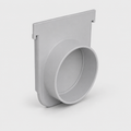 Testata terminale in PVC per canale Pratiko 130 H150 con scarico Ø 110 mm