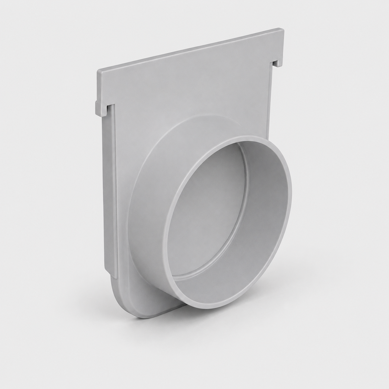 Testata terminale in PVC per canale Pratiko 130 H150 con scarico Ø 110 mm