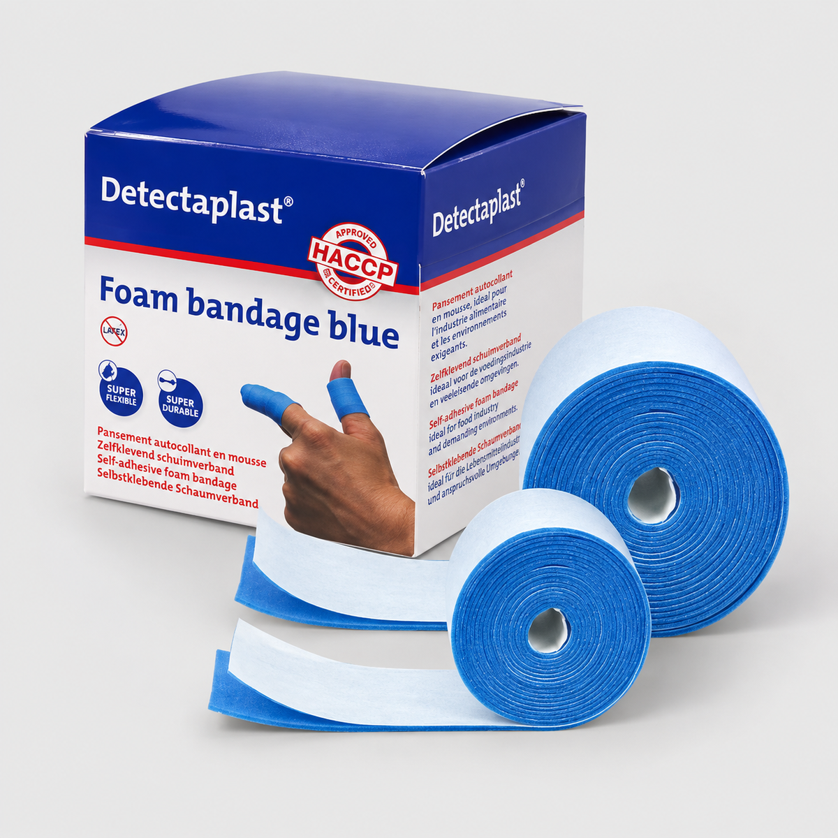 Benda Coesiva in Schiuma Blu Detectaplast 6 cm x 4,5 m