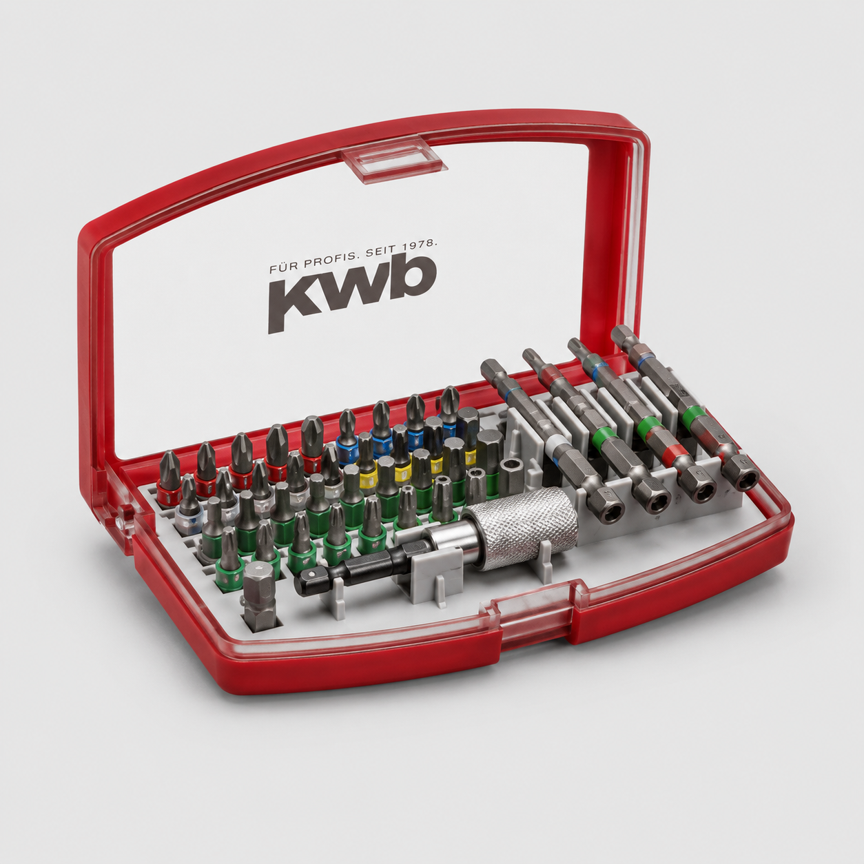 Set Inserti Assortiti S2 con Portabit Magnetico e Clip da Cintura – 42 Pezzi KWB CLASSIC