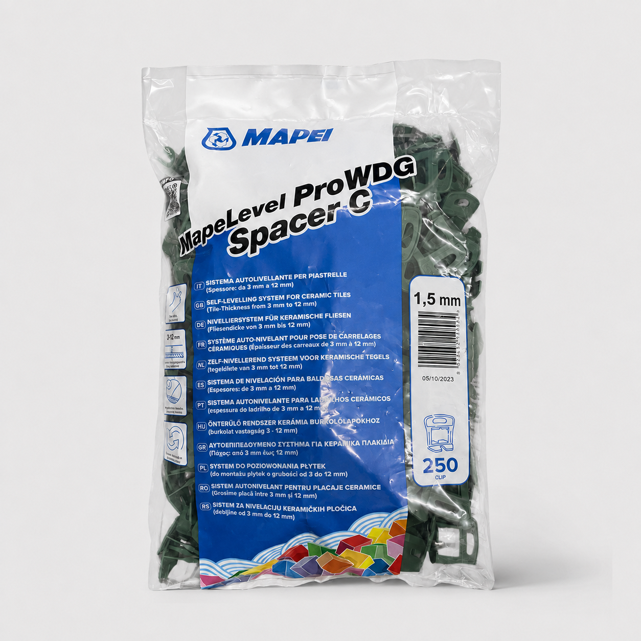 Base Distanziatrice per Sistema di Livellamento Piastrelle – Confezione 250 Pezzi Mapei MapeLevel ProWDG Spacer C 1,5 mm