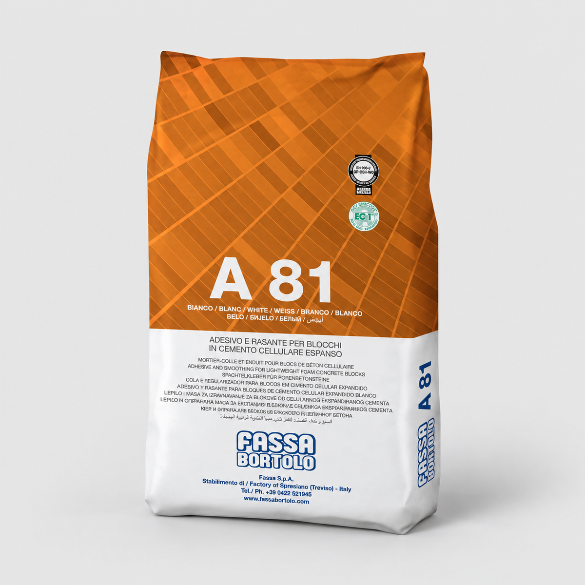 Adesivo e Rasante Bianco per Cemento Cellulare Fassa A81 5Kg