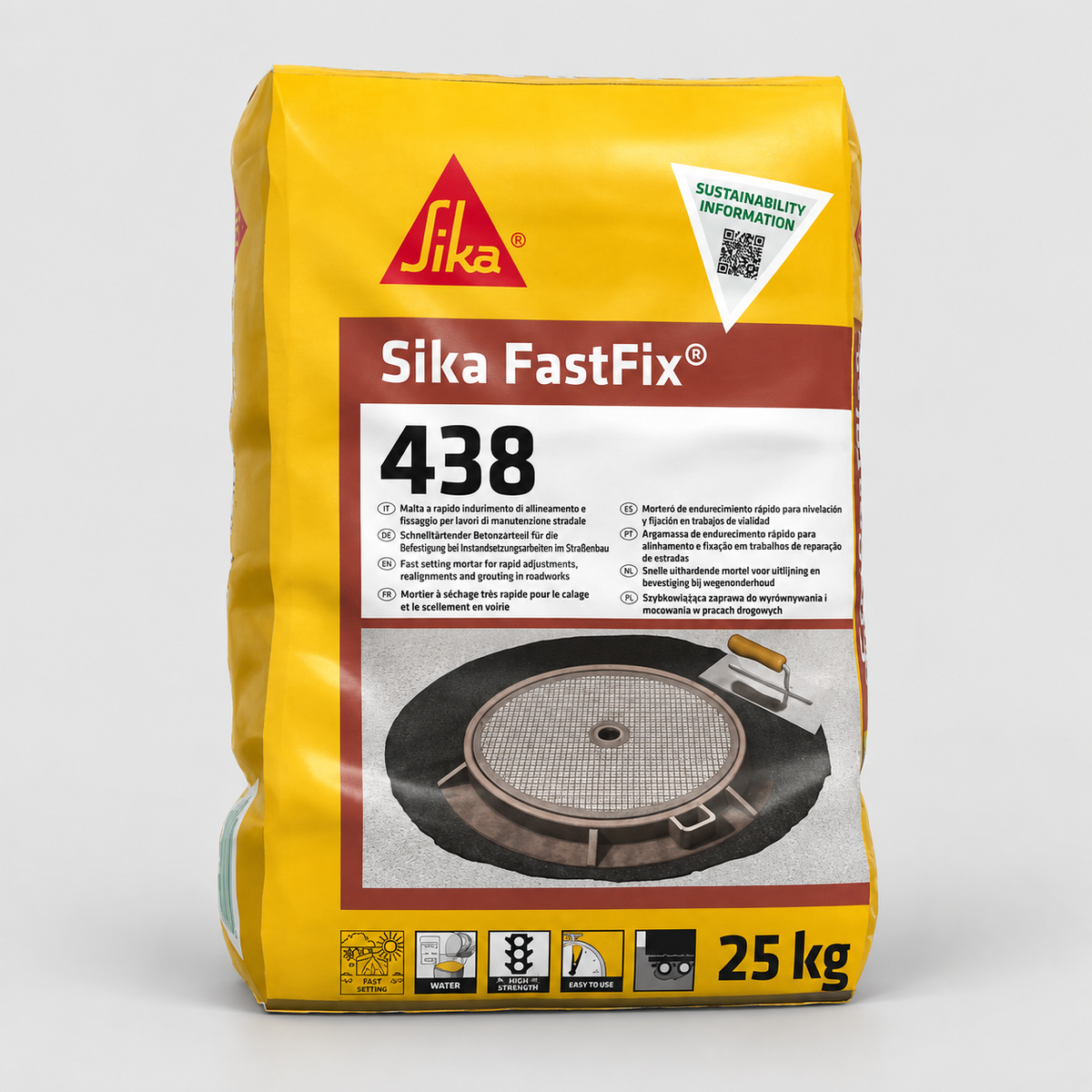 Malta Rapida Color Asfalto per Chiusini e Riparazioni Stradali 25 kg Sika FastFix®-438