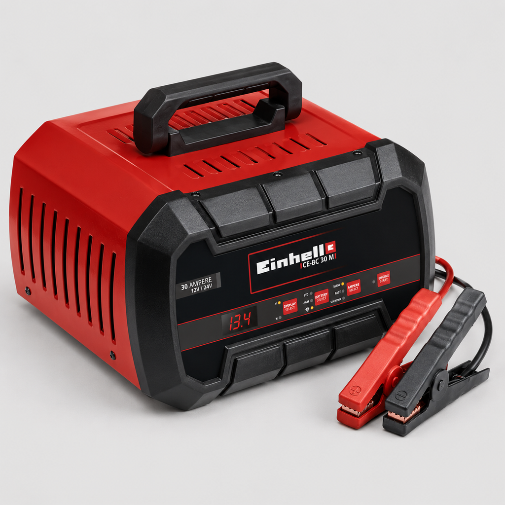 Caricabatterie e avvitatore Einhell CE-BC 30 M – 12V/24V – 30 A – START BOOST 100 A