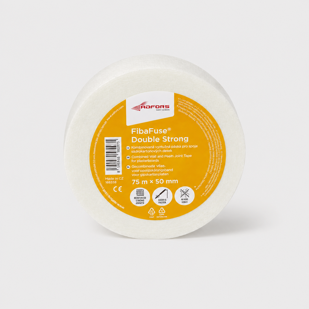 Nastro di Giunzione Combinato Feltro e Rete per Cartongesso – FibaFuse® Double Strong