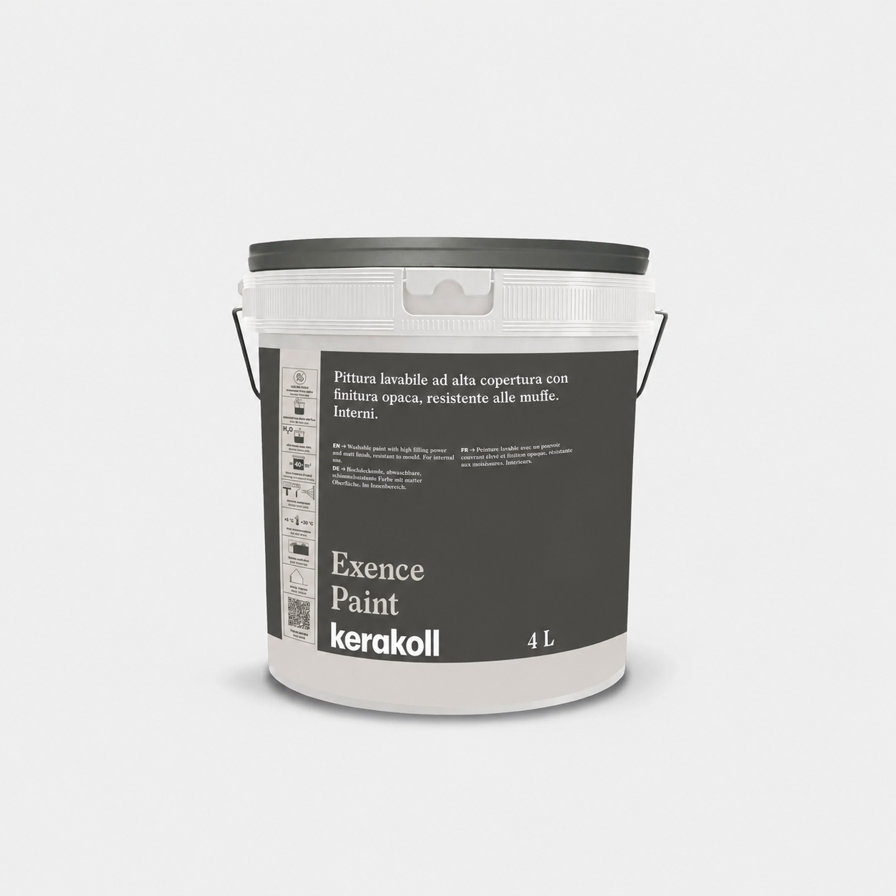 Pittura lavabile supercoprente resistente alle muffe Exence Paint 4Litri