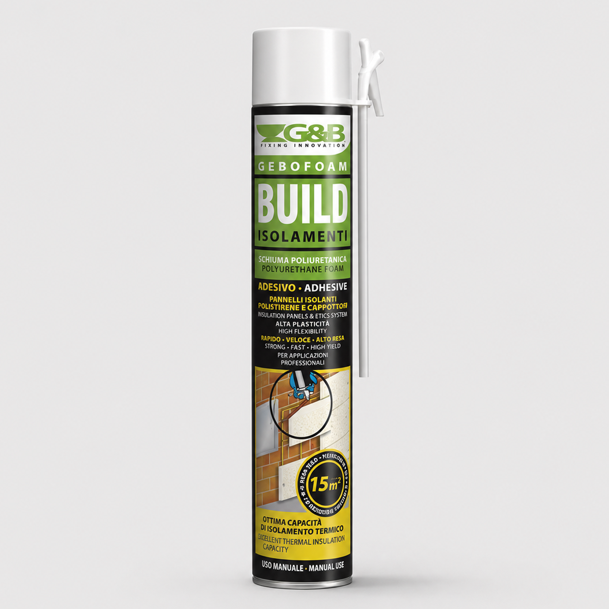 Schiuma Poliuretanica Adesiva Manuale 825 ml GEBOFOAM BUILD ISOLAMENTI CS17 manuale