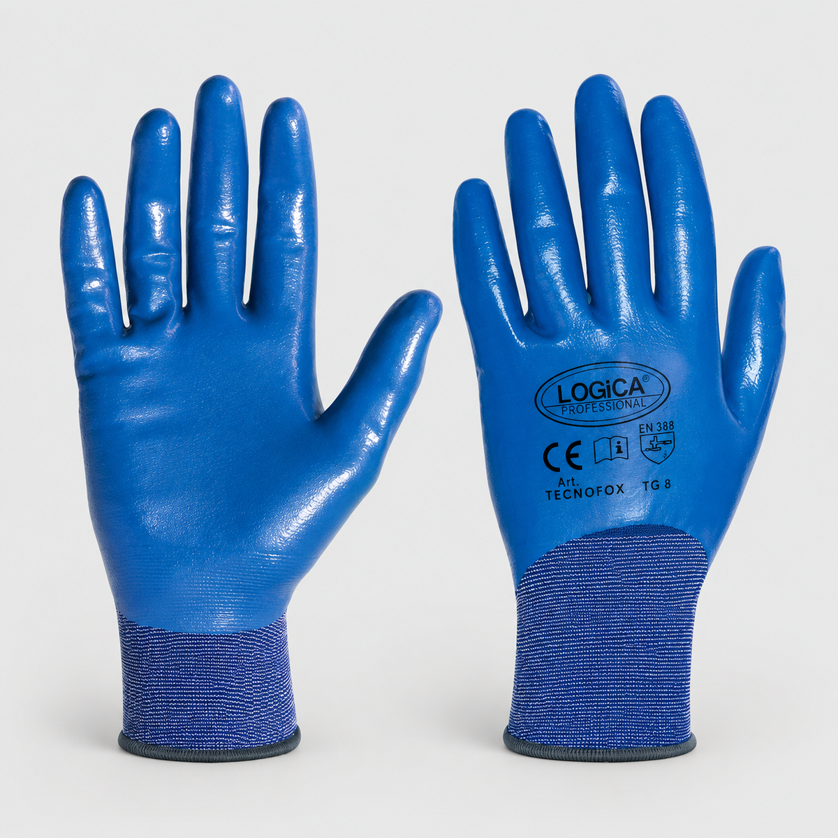 Guanti da Lavoro TECNOFOX in Nylon Spalmati Nitrile – Alta Tattilità EN388